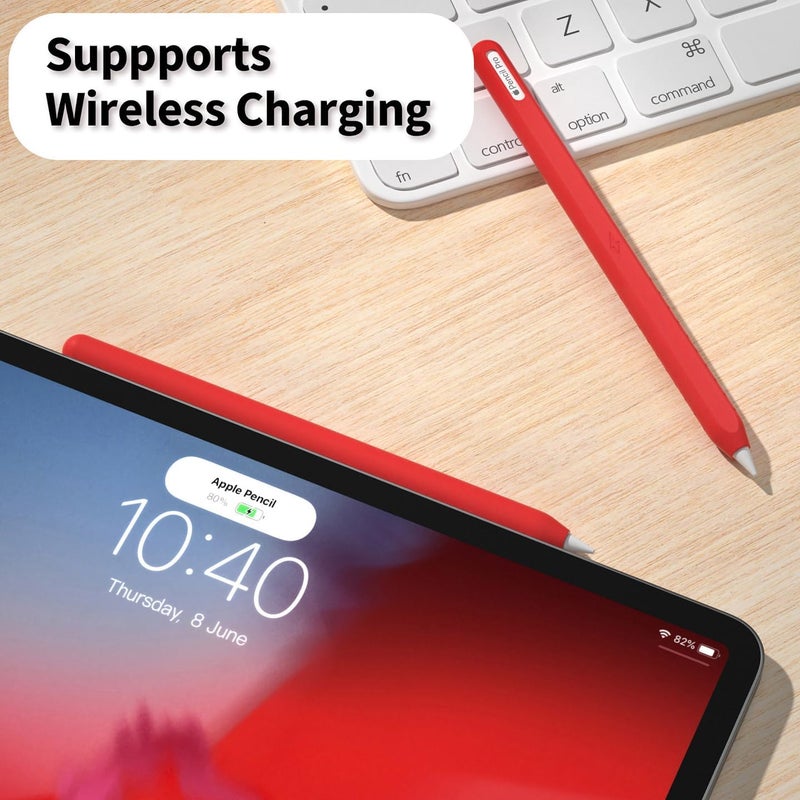 AKSHFETH Ultra Thin Protective Pencil Cover for Apple Pencil Pro &Apple Pencil 2nd Gen Silicone Case Sleeve Compatible with Apple Pencil Pro (red) - Image 4